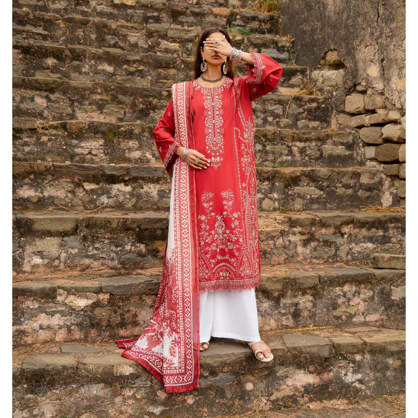 UCA-16 3 Pc Embroidered Cotton Lawn Ready to Wear Eid Collection by Casuallite