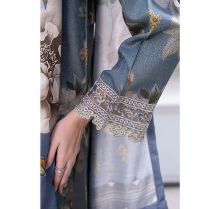 3 Pc Embroidered Printed Dress with Dhanak Wool Shawl | Winter Collection | Raniya.h | UMRAH0503