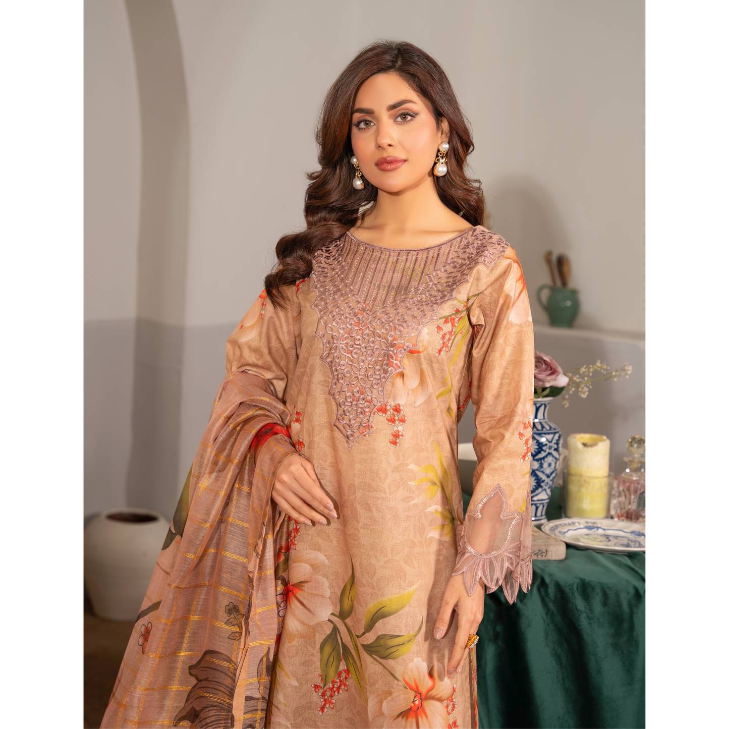 RA-14 3 Pc Embroidered printed Lawn Collection | Raniya.h |