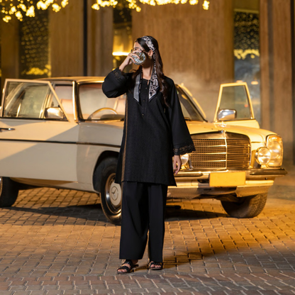 UCA-18 2 Pc Casual Cotton Farshi Shalwar Chikenkari Co-Ords Set | Ready to Wear | Casuallite