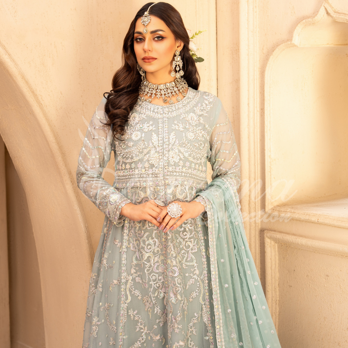 Luxury Embroidered Chiffon Party wear dress  | Wedding Collection | karma Collection | UMKC01201