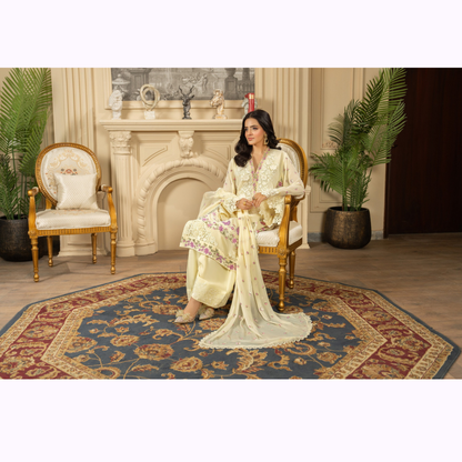 F-464 Embroidered Georgette Farshi Shalwar Collection by karma Collection
