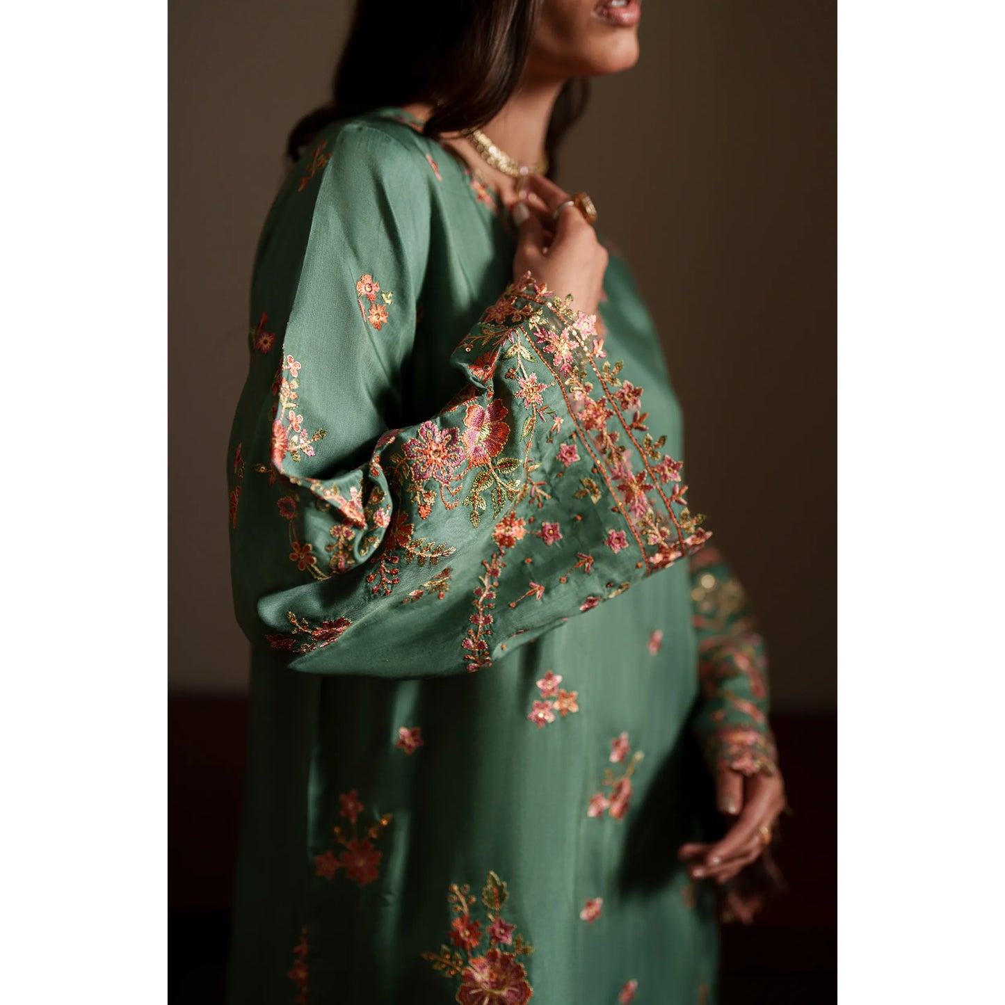 UCA-37 EALA Festive Embroidered Viscose Dress with Printed Silk Dupatta | Women’s Festive Wear Pakistani Designer Outfit by Casuallite