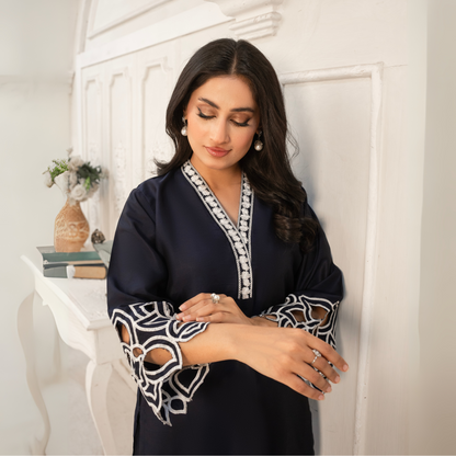 UA-55 Embroidered Viscose Linen 2 Pc Pakistani Co Ord Set Dress | UMNAA