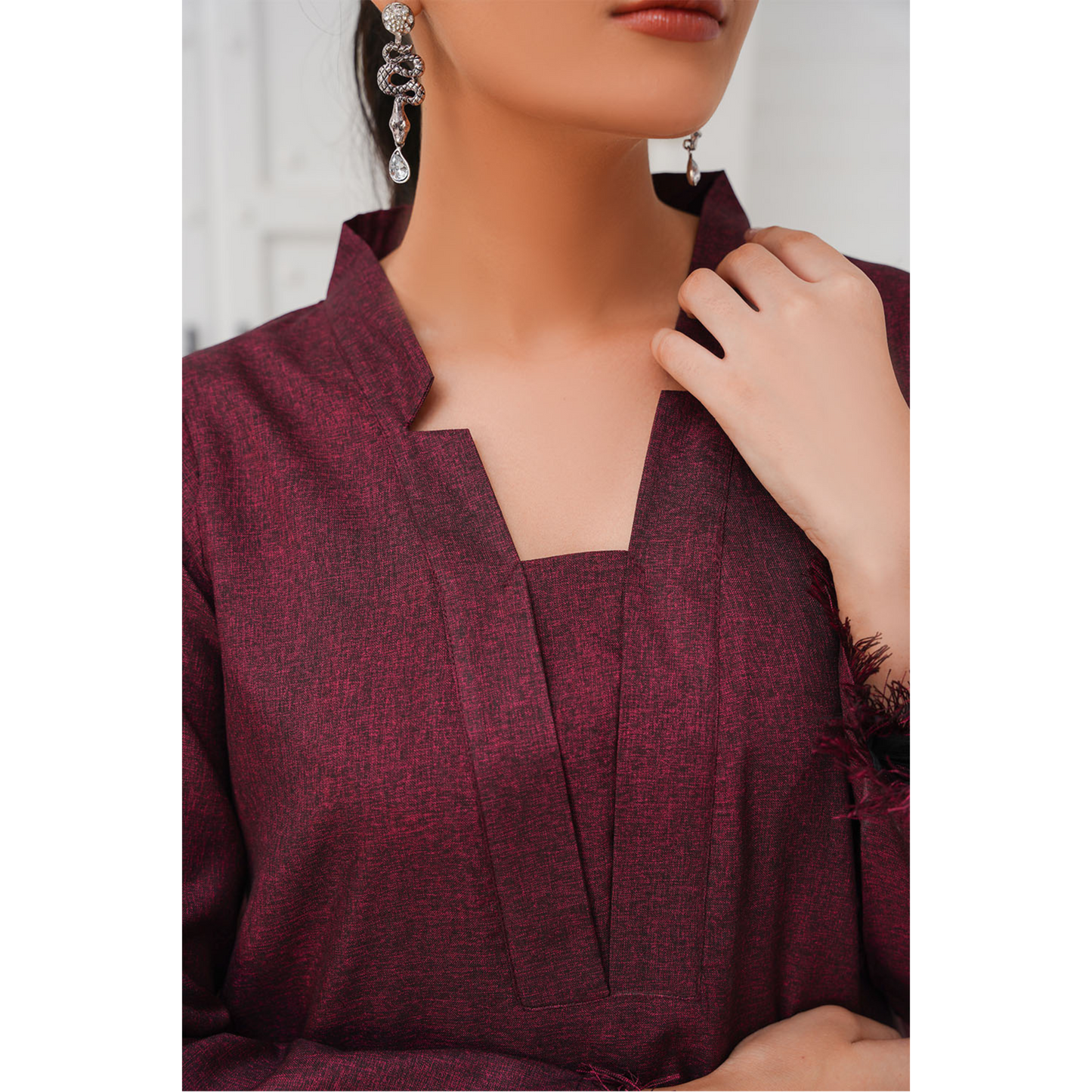 UA-31 2 Plain Boski Linen Pakistani Co-Ords Set  | Ready to Wear | UMNAA