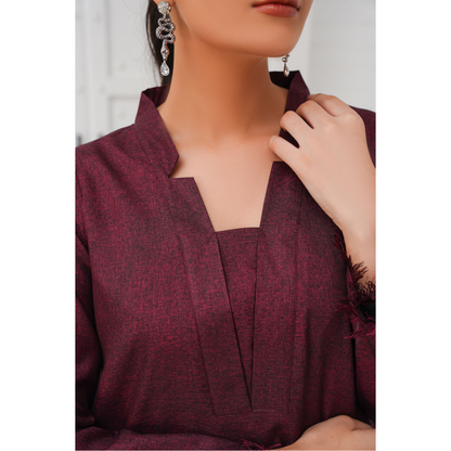 UA-31 2 Plain Boski Linen Pakistani Co-Ords Set  | Ready to Wear | UMNAA