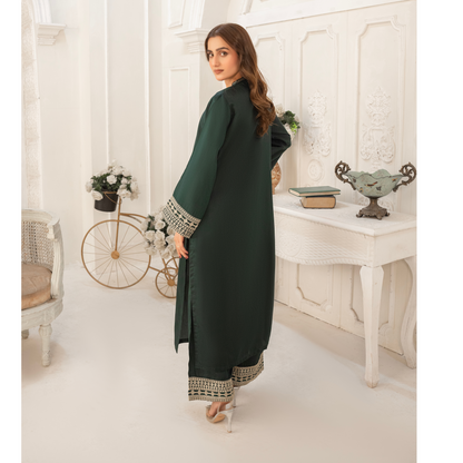 UA-50 Embroidered Viscose Linen  2 Pc Pakistani Co Ord Set Dress | Ready to wear | UMNAA