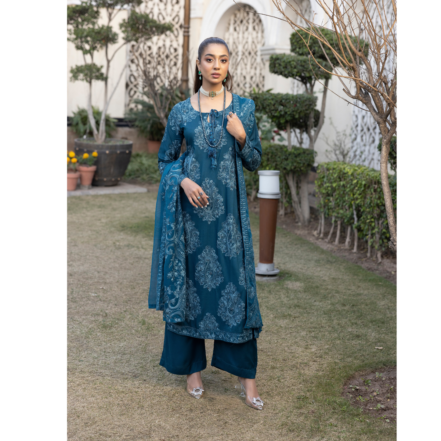 UMS-15 3 Pc Mother & Daughter Luxury Linen Eid Collection by Simrans