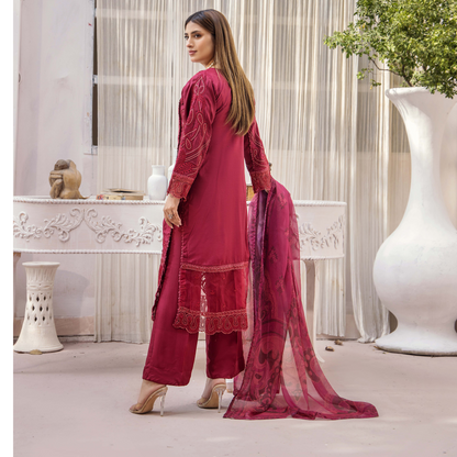 UTT-02 Embroidered Viscose 3 Pc Pakistani Dress | Eid Ready to wear | Traditional Thread