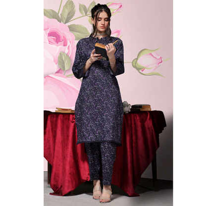 2 Pc Ready to wear Printed Lawn Co-Ords Dress - Saphron