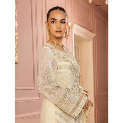 UTT-03 Embroidered Luxury Chiffon 3 Pc Pakistani Dress | Ready to wear | Traditional Thread