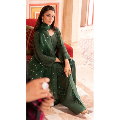 RA-19 Luxury Raw Silk Embroidered Farshi Shalwar Collection |Ready to Wear | Raniya.h