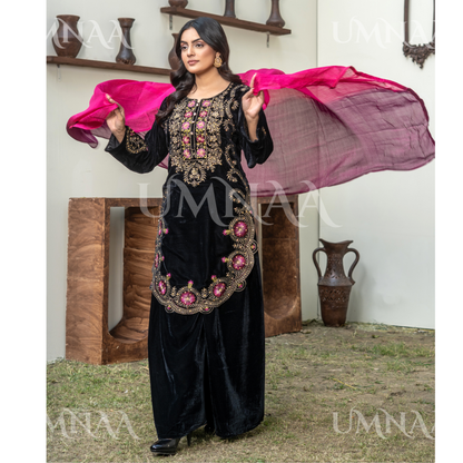 UA-141 3 Luxury Velvet Sharara collection by Umnaa