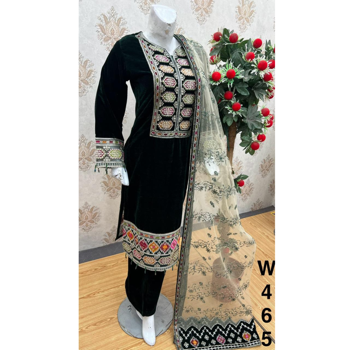 UA-142 Embroidered Luxury Velvet Collection by Umnaa | Asian clothes