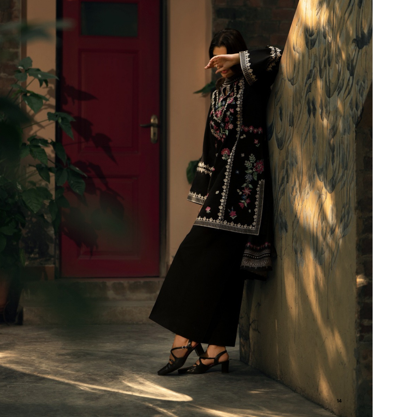 UCA-33 "Shadows" Embroidered Khaddar with Wool Shawl Winter Collection by Casuallite