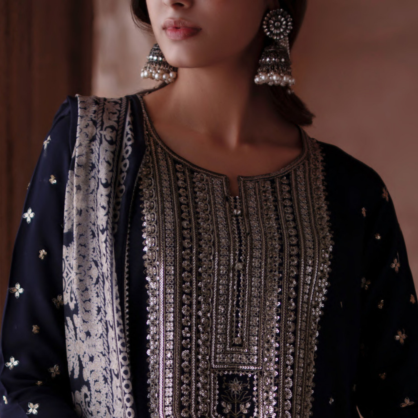 UCA-34 "ISHQIA" Festive Drop Embroidered Viscose Collection by Casuallite
