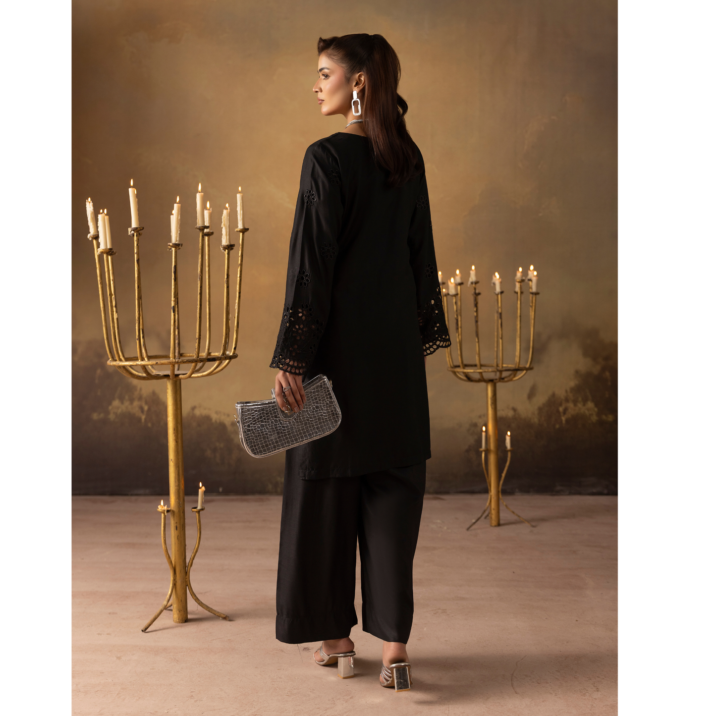 UMS-50 "Luxkari" Linen Chikenkari Co-Ords 2 pc Set by Simrans