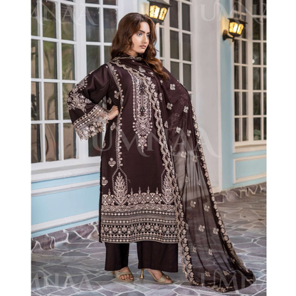 UA-159 Embroidered Dhanak Collection by Umnaa