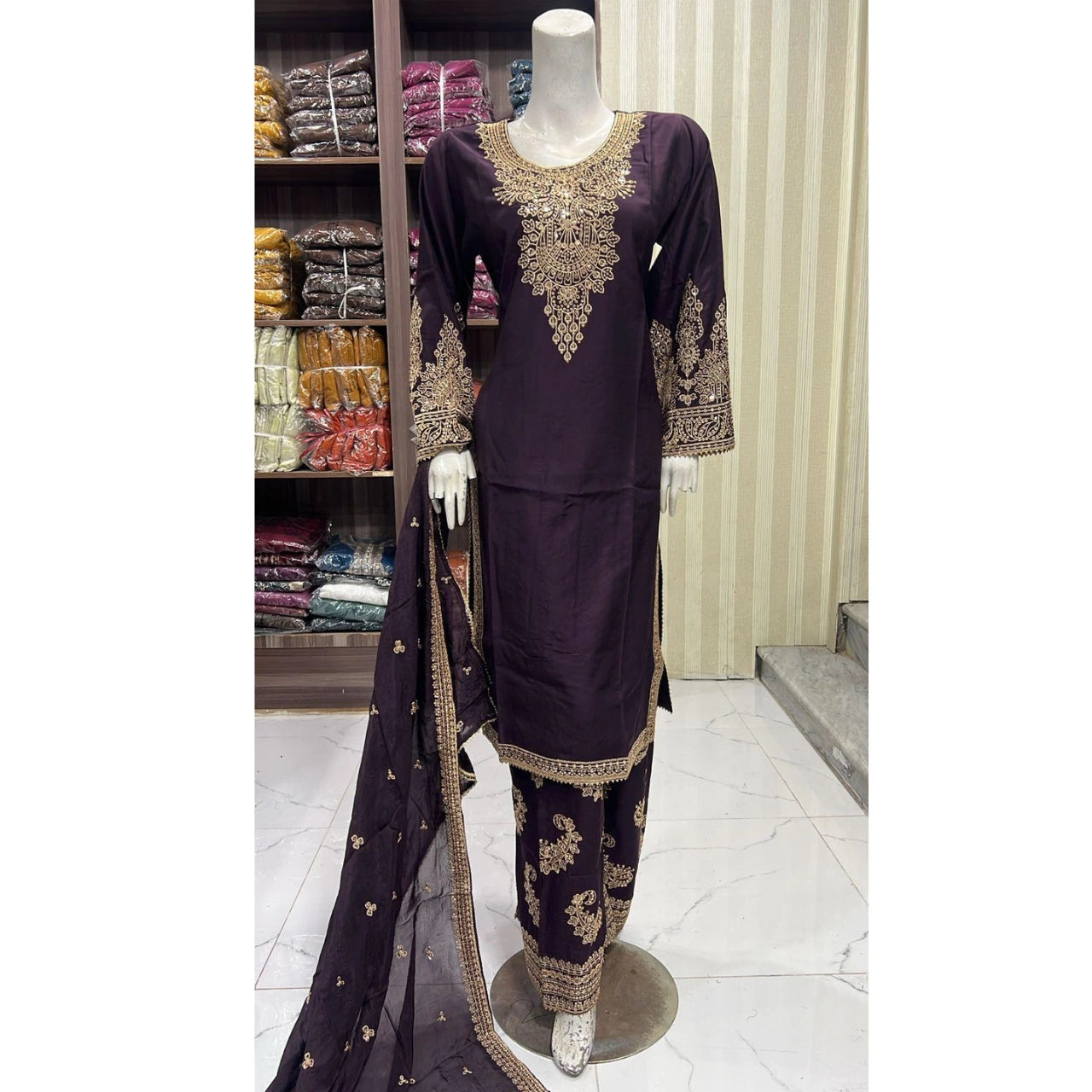 UA-168 Mother–Daughter Embroidered Viscose Matching Festive Collection by Umnaa