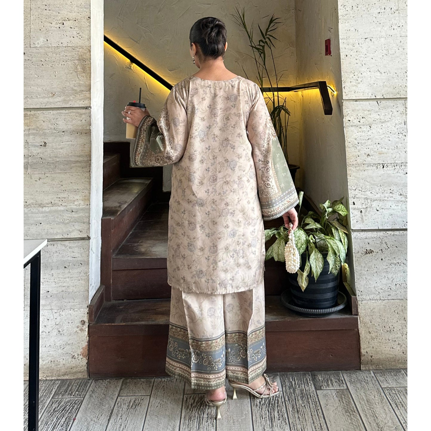 UA-169 Silk Printed Co-Ords Set by Umnaa | Ready to Wear Modest fashion Asian