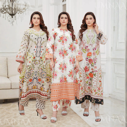 UMS-59 "Attire" Lawn Kaftan Style Co-Ords Set by Simrans