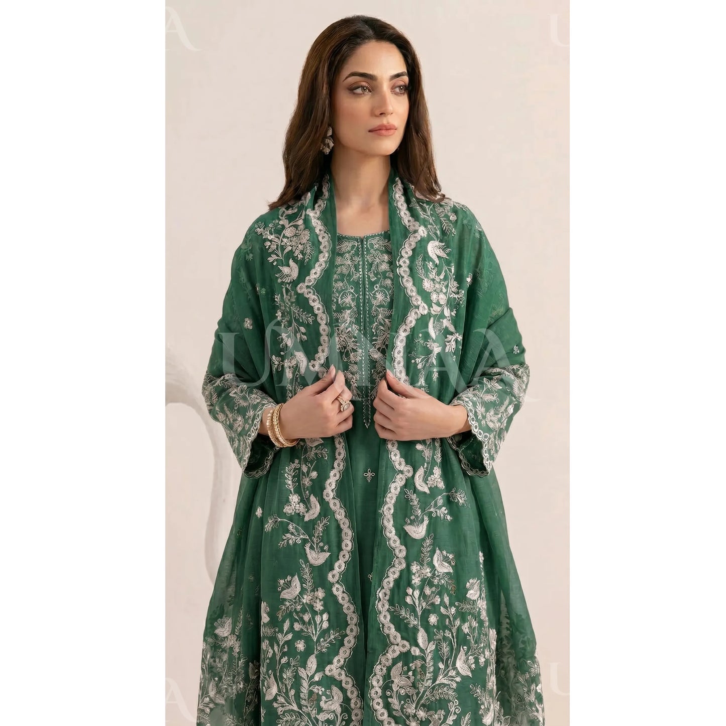 UA-190 Embroidered Cotton Collection 3 Piece | Ready to Wear | Asian clothes