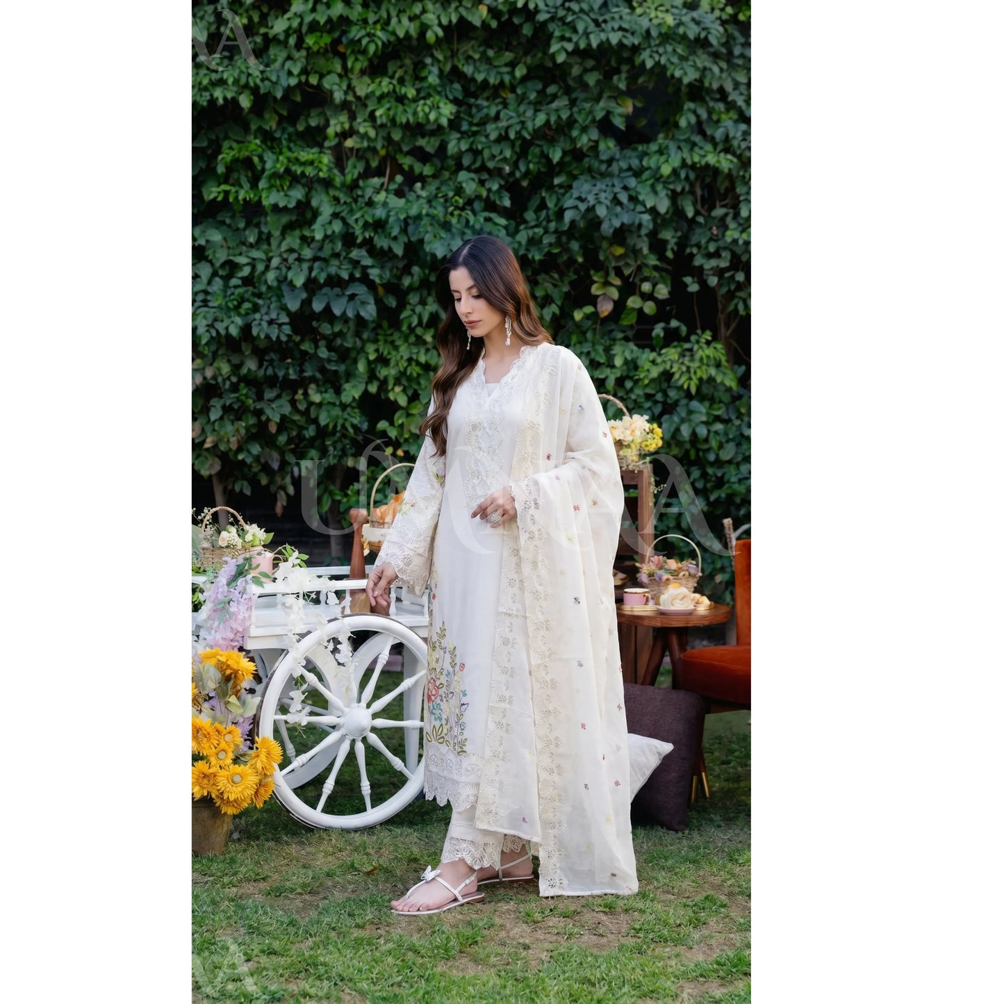 UA-191 Embroidered Cotton Collection 3 Piece | Ready to Wear | Asian clothes