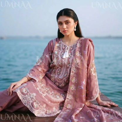 UA-193 Embroidered Cotton Collection 3 Piece | Ready to Wear | Asian clothes