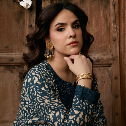 UA-198 Embroidered Printed Poly Silk Lawn Collection by Umnaa | Ready to Wear | Asian Clothes
