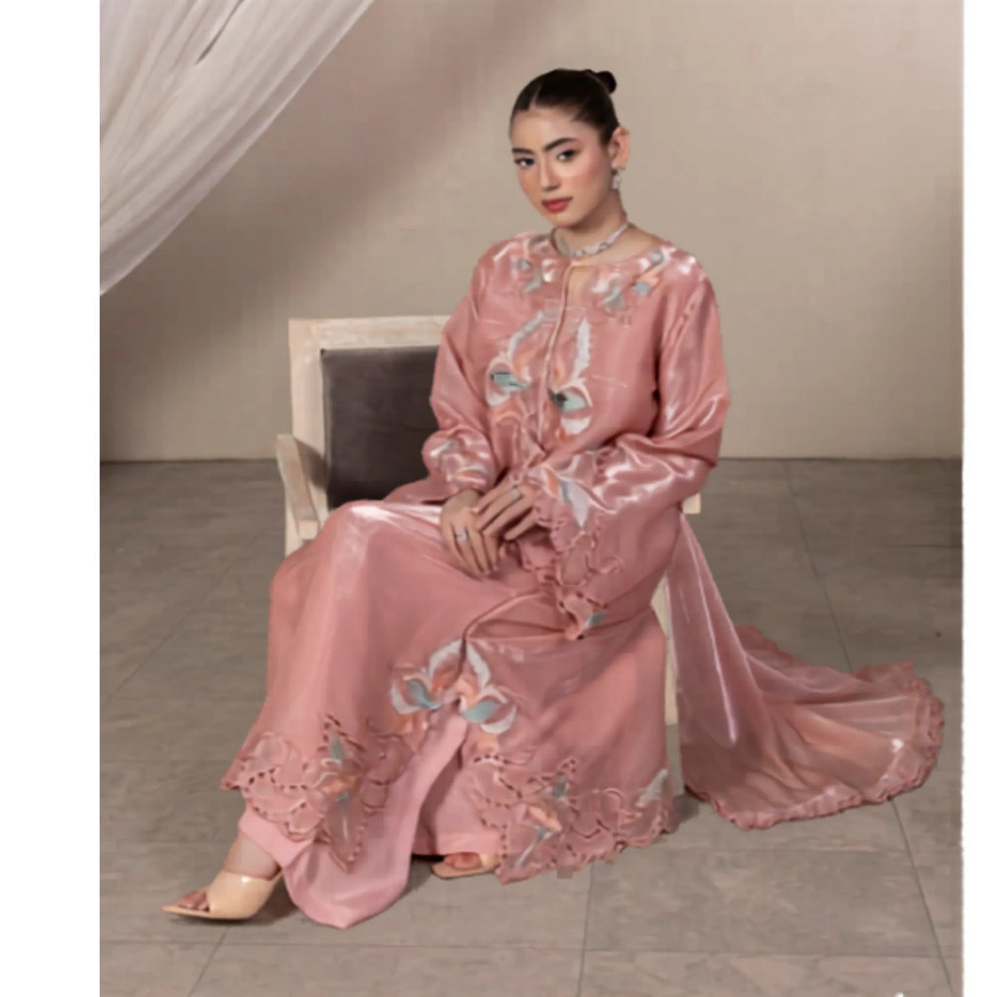 UA-203 Embroidered Festive kaftan Silk Collection by Umnaa | Pakistani Trendy Kaftan Asian Clothing