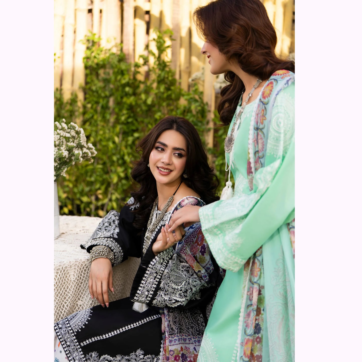KC-1574 "Sunheri" Embroidered Festive Cambric Cotton Collection by Karma Collection