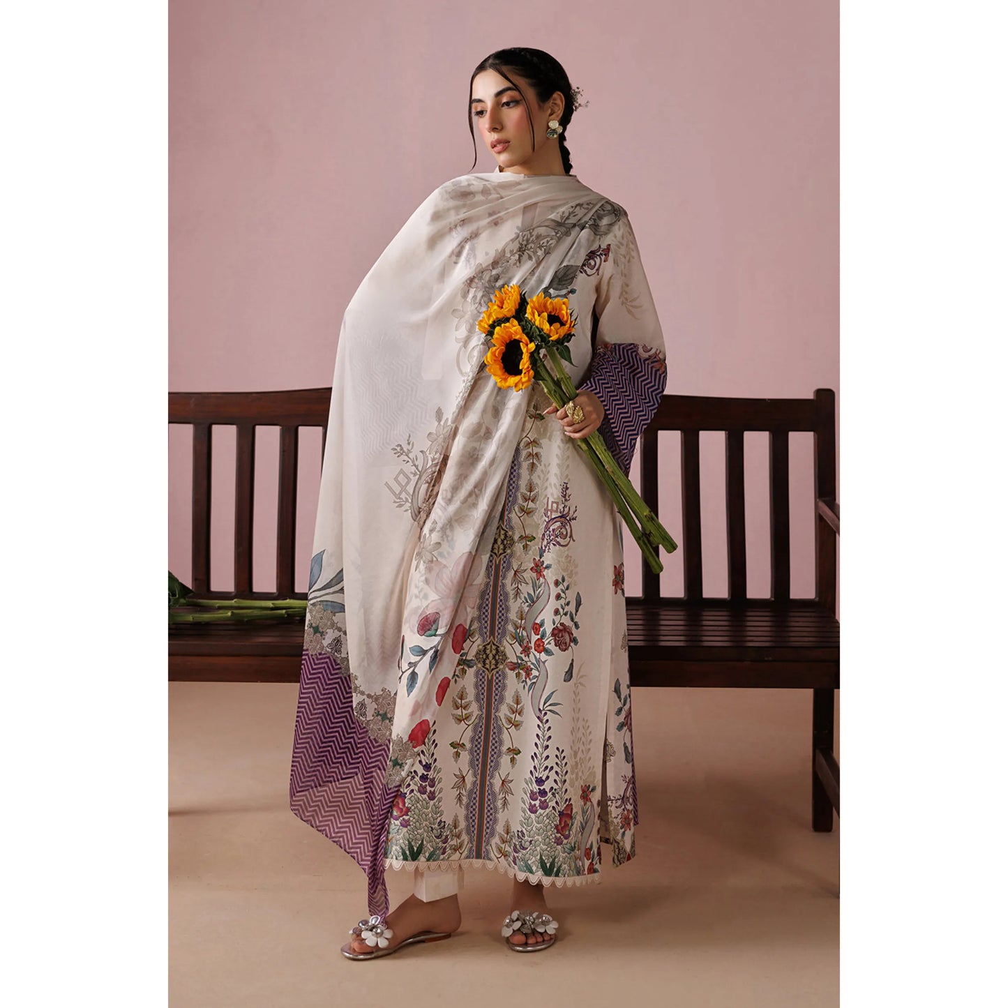 UE-02 "Printed Essential" by Esra Fashion Summer Printed Lawn 3 Piece Collection | Pakistani Asian Clothes