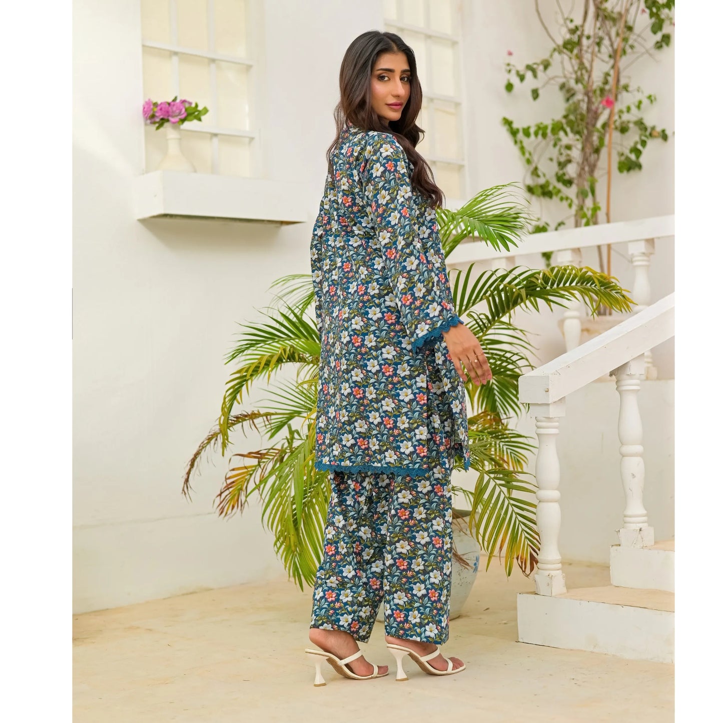 UA-248 Printed Lawn 2 Piece Co-Ord Set | Soft Breathable Summer Outfit | Casual Matching Shirt & Trouser Set by Umnaa