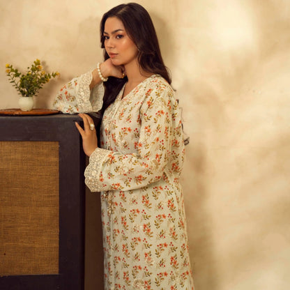 UGL-01 Printed Lawn Kaftan 2 Piece Set by Guzel