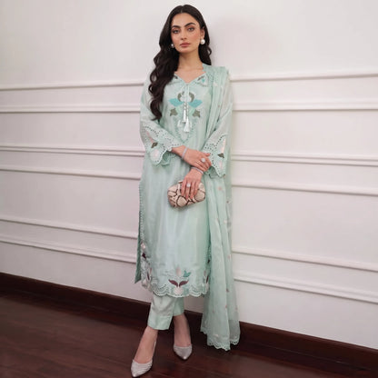 UA-265 Embroidered Festive Sheesha Silk Collection by Umnaa | Pakistani Trendy Kaftan Asian Clothing
