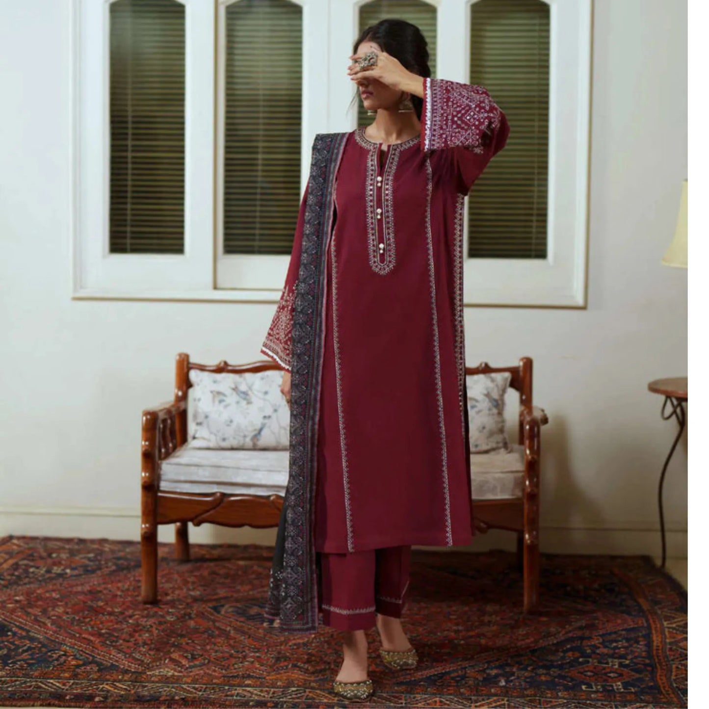 UCA-47 "Sakoon" Embroidered Cambric 3 Pc Collection | Casuallite