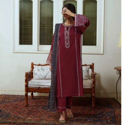 UCA-47 "Sakoon" Embroidered Cambric 3 Pc Collection | Casuallite