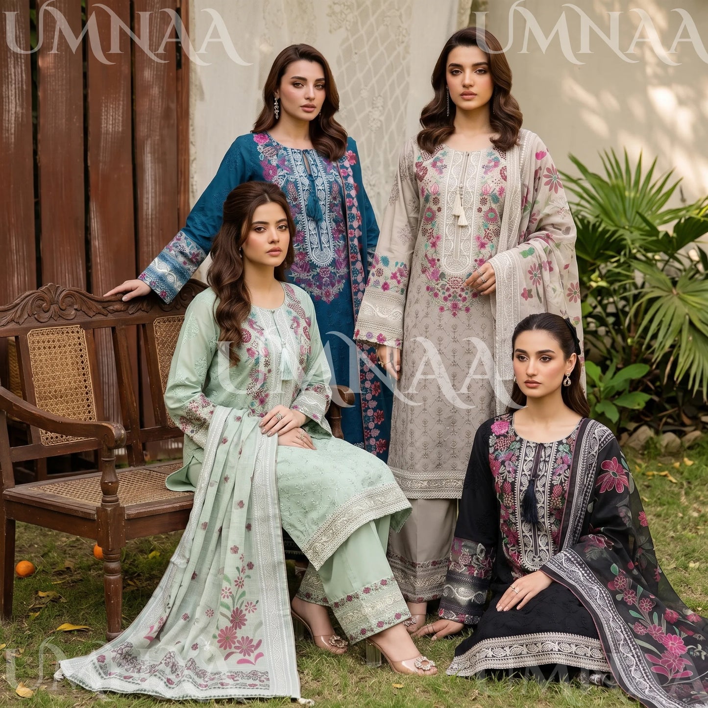 UA-269 Embroidered Cambric Cotton 3 Pc Collection | Umnaa