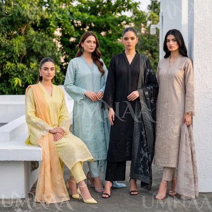 UA-272 Embroidered Cambric Cotton 3 Pc Collection | Umnaa