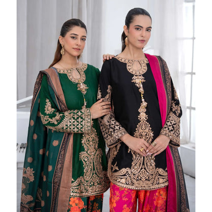 UTT-25 " Ethnic" Cambric Cotton 3 Pc Collection | Traditional Thread
