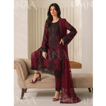 UA-283 Embroidered Chiffon 3 Pc Collection | Umnaa