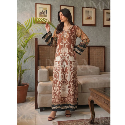 UA-284 Printed Shamooz Silk Printed Kaftan Style Co-Ord Set| Umnaa
