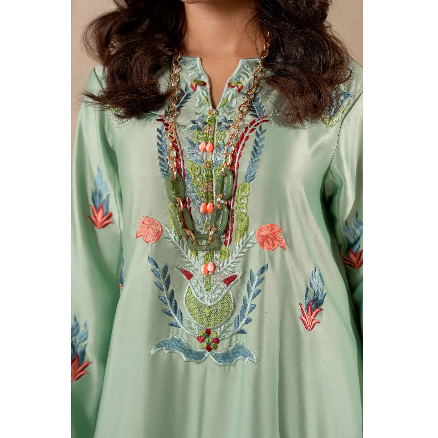 RA-40 Embroidered kaftan 2 Pc - Raniya.h