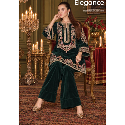 RA-42 Mehr-e-Noor Luxury Velvet Co-Ords | Raniya.h