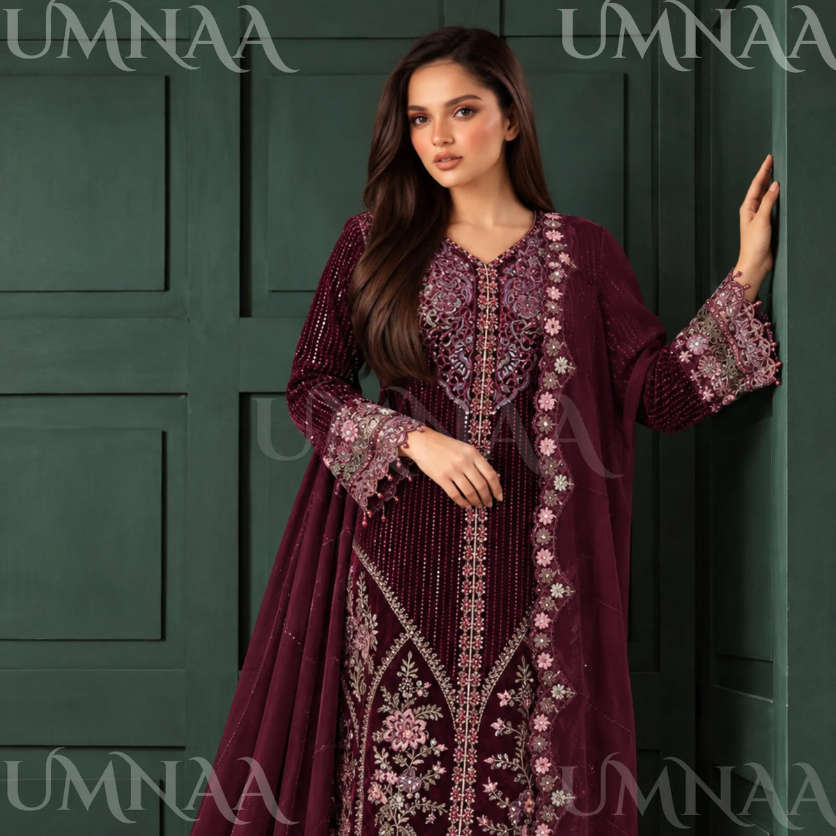 UA-314 Embroidered Luxury Velvet Collection | Umnaa