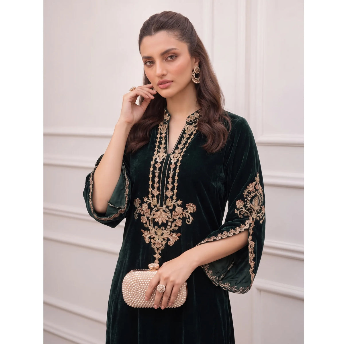 UA-316 Luxury Velvet Kaftan Style Co-Ord Set | Umnna