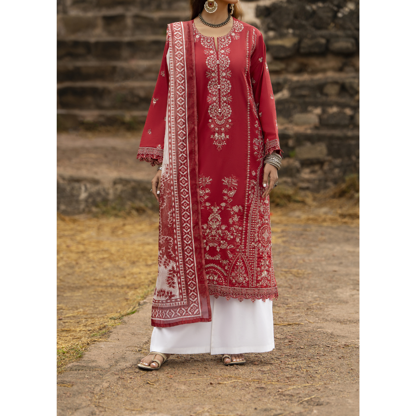 UCA-16 3 Pc Embroidered Cotton Lawn Ready to Wear Eid Collection by Casuallite