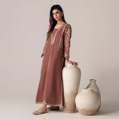 RA-26 Velvet Kaftan Dress Collection| Embroidered 1 Piece Festive Wear