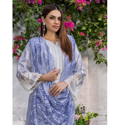 UTT-05 Embroidered Cambric Cotton 3 Pc Ready to wear Collection | Traditional Thread