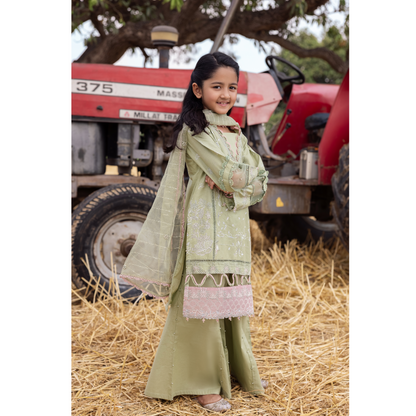 UAL-105 Luxury Festive Lawn Embroidered Mother–Daughter Matching Outfit Set by ALLY'S